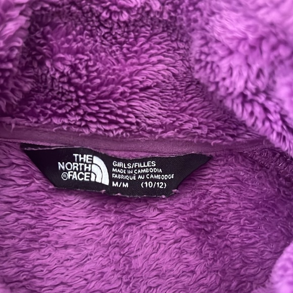 Girls The North Face purple zip up jacket. Sz M 10/12. GUC - Picture 2 of 3